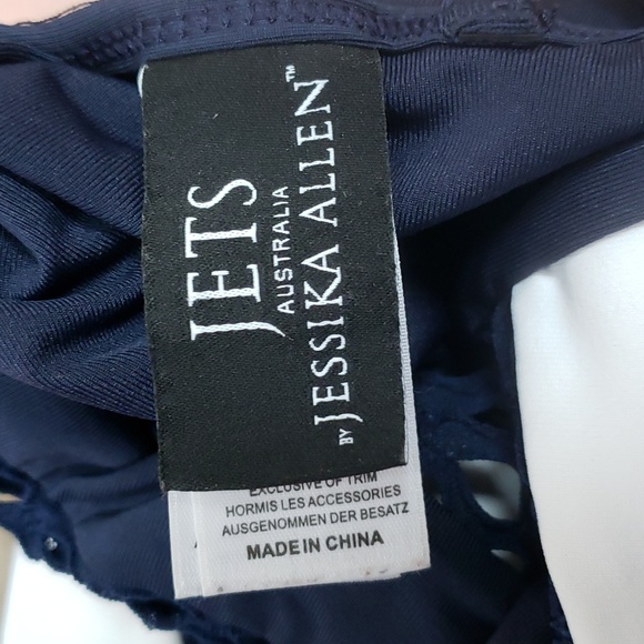 Jets Australia by Jessika Allen Blue, White & Tan One Piece Swimsuit, Size 4 - Picture 4 of 6